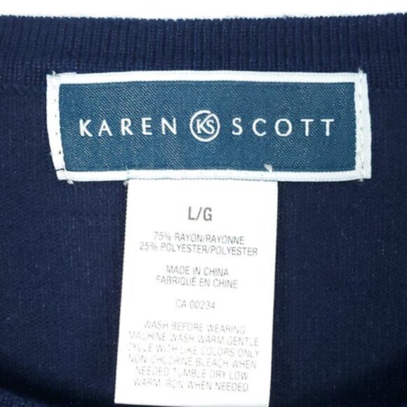 KAREN SCOTT Cardigan NWOT Size L - Picture 3 of 3